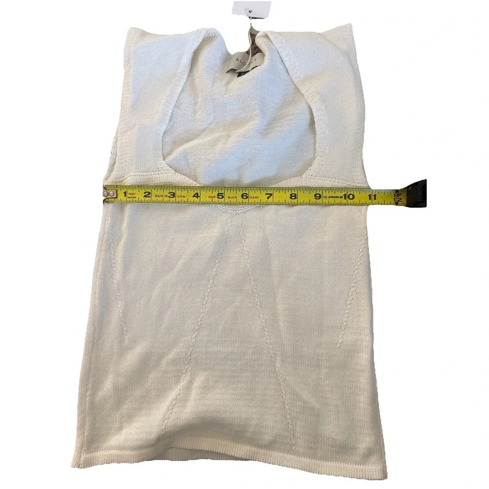 Alohas Peasant Corset Knit Top Size Large White Designed In Barcelona Made In EU - Picture 3 of 6